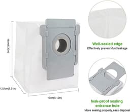 18 onderdelen geschikt voor iRobot Roomba i7 i7+ i3 i3+ i4 i4+ i5 i5+ i6 i6+ i8 i8+ E5 E6 E7 - stofzuigeronderdelen - 6 stofzuigerzakken / 5 HEPA-filter / 5 zijborstel / 2 wals — thumbnail 4