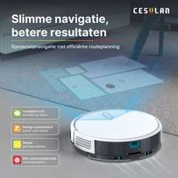 Cesulan 3-in-1 Robotstofzuiger met Laadstation – Robotstofzuiger met Dweilfunctie – Automatisch leegstation – Dweilrobot robotstofzuiger met Opvangbak – 3000 Pa – App Bediening – Gyroscoopnavigatie – 140 min batterij — thumbnail 5