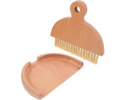 Kleine Stoffer Set - Mini Bezem - Kleine Oppervlakken Reinigen - Compact Ontwerp - 14.5 x 12 cm - Wit