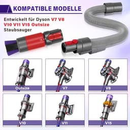 Dailygoods- Krasborstel 2-Delig - Flexibele Verlengslang 20/63 inch - Geschikt voor Dyson V7/V8/V10/V11/V15 - Universele Stofzuiger Accessoires - Ideaal voor Tapijten en Vloeren - Stofzuigerborstel — thumbnail 4