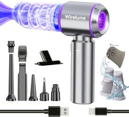 Draadloze Kruimeldief - Handstofzuiger 22000Pa - Oplaadbare Auto Stofzuiger - HEPA Filter - USB-C - Inclusief Opzetstukken - Paars — thumbnail 1