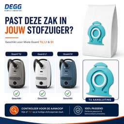 DEGG® - Stofzuigerzakken Geschikt voor Miele Guard TU L1 S1 HyClean Pure - 16 Zakkken + 4 Filters — thumbnail 5