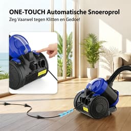 Cyclonische Stofzuiger 1200W met HEPA-filter en Accessoires – Stille Cilindrische Stofzuiger Zonder Stofzak Voor Tapijten, Harde Vloeren en Haren — thumbnail 5