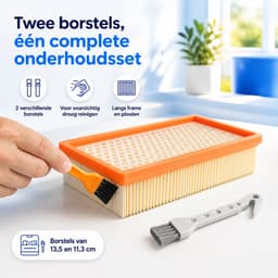 JustValue Vlakfilterset 4 Stuks - Geschikt voor Kärcher WD4/WD5/WD6 en MV4/MV5/MV6 - Met 2 Reinigingsborstels — thumbnail 3