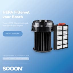 SQOON® Serviceset geschikt voor Bosch Roxx'x stofzuigers - Gelijk aan: 00649841, 00570324 - Cilinderfilter & HEPA-filter voor optimale filtering — thumbnail 4