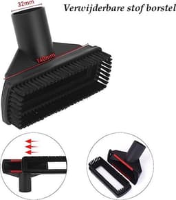 Daity 6-delig stofzuiger hulpstukken set - geschikt voor Miele - Philips - AEG - Karcher - Bosch - Numatic - Nilfisk - meubelborstel - spleetzuigmond - stofzuigermond - stofzuigermondstuk - stofzuigervoet - borstel - universeel zuigmond — thumbnail 2