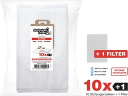 10x Nilfisk Stofzuigerzakken King / Extreme - Duurzaam Karton Zonder Plastic - 3D Stofzakken + Hygiëne filter - Premium kwaliteit - Multi lagen - Anti Allergie - Geschikt voor o.a. King, Extreme, Power en Elite Series — thumbnail 2