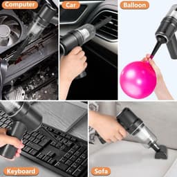 Draadloze 3-in-1 Handstofzuiger – Mini Stofzuiger & Stofblazer – Oplaadbaar – Voor Huis, Auto & Huisdierenhaar – Basismodel Zilver/Zwart — thumbnail 3