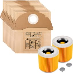 Accessoirespakket voor Karcher WD2 MV2 A2000 A2003 A2064 A2099 - Vervanging Stofzuigerzak 6.904-322 [Set 10] Vervanging Filter 6.414-552.0 [Set 2] — thumbnail 1