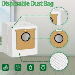 10 stuks Vacuümzakken Vervangingsset voor Eufy L60, L60 SES, L50, Auto-legestation, Conga Home 1000/8090 Ultra en Haier H9 Plus Stofzuigeronderdelen. Tip: Controleer uw model voordat u koopt — thumbnail 3