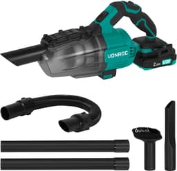 VONROC Krachtige accu steelstofzuiger – VPower 20V – Incl. 2x 2.0Ah Accu en snellader – 0.6L opvangbak - Incl. 3 mondstukken, 2 verlengbuizen en flexibele slang — thumbnail 2