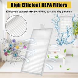 Vervangende onderdelen geschikt voor Tesvor X500/X500 Pro/M1 T8 S6 geschikt voor Neatsvor X500 X520 X600 Pro Stofzuiger, inclusief 4 Zijborstel+1 Rolborstel+4 Filters — thumbnail 2