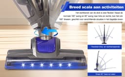 3 in 1 Stofzuiger zonder Zak – Op Accu – Draadloos – Automatisch Oplaadstation – Vacuum Cleaner – Vlekkenreiniger – Blauw — thumbnail 5