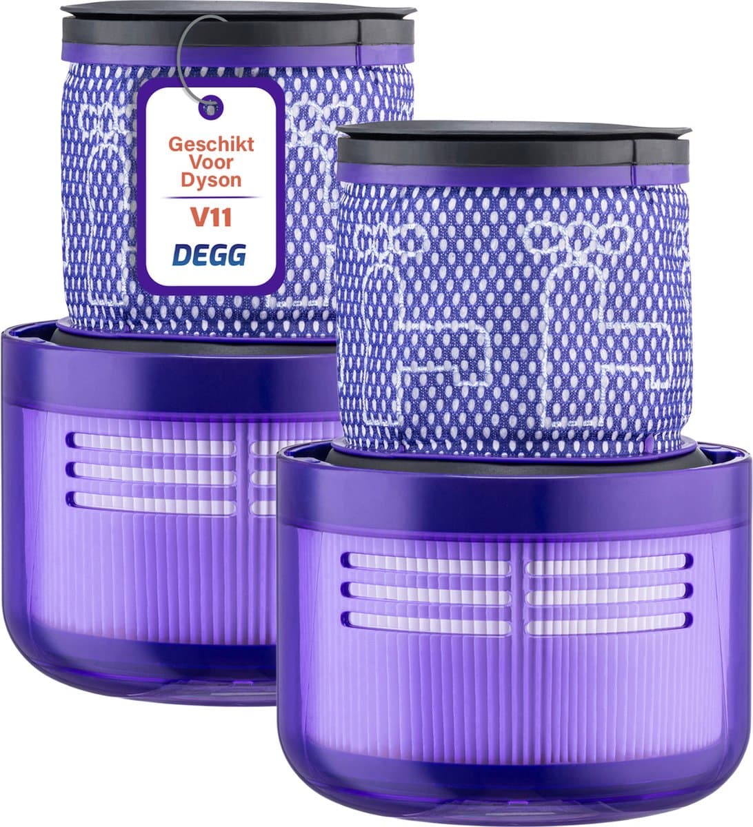 DEGG® - Hepa Filter Geschikt voor Dyson V11 & V15 - Wasbaar - Vervangt Dyson V11 & V15 Filter - Onderdelen - Duurzaam - Premium Kwaliteit - 2 STUK(S) CONTROLEER UW MODEL ! — afbeelding 1