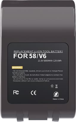 Amenzo® Accu geschikt voor Dyson V6 - Extra Groot 6.0Ah - Steelstofzuiger Batterij - 6000mAh — thumbnail 3