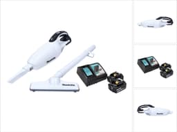 Makita DCL 181 FRGW accu stofzuiger 18 V wit + 2x accu 6.0 Ah + lader — thumbnail 1