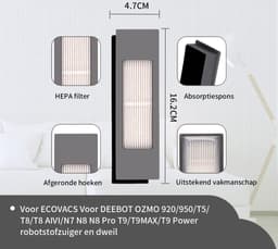 Replacements® Onderdelen set geschikt voor Ecovacs Deebot Ozmo 920 / 950 / 700 / 750 / T5 / T8 / N8 / T9 - 10-delig — thumbnail 2
