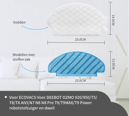 Replacements® Onderdelen geschikt voor Ecovacs Deebot Ozmo T5 - T8 - T9 - N8 - 13-delig — thumbnail 5