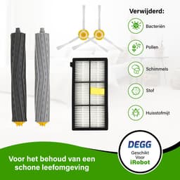 DEGG® - Onderhoudsset XL - Geschikt voor iRobot Roomba 800/900 Serie - Geschikt voor iRobot Roomba Onderdelen - 4x Roller, 6x Hepa-filter, 4x Spinner (zijborstel) - MEGAPAKKET — thumbnail 2