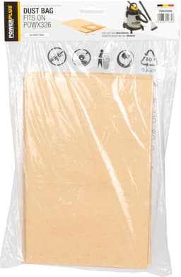 Powerplus Stofopvangzak POWX326A – Nat-/droogzuiger en tapijtreiniger – 480 mm x 240 mm – 3 stuks – Geschikt voor POWX326 — thumbnail 2