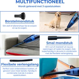 TTD® Premium Autostofzuiger Draadloos met Luxe Opbergtas - Extra Krachtig 14.000 Pa - Nat & Droog - Inclusief 2 Premium HEPA-filters - Draadloze Kruimelzuiger - Stofzuiger voor Auto - Handstofzuiger - Kruimeldief — thumbnail 4