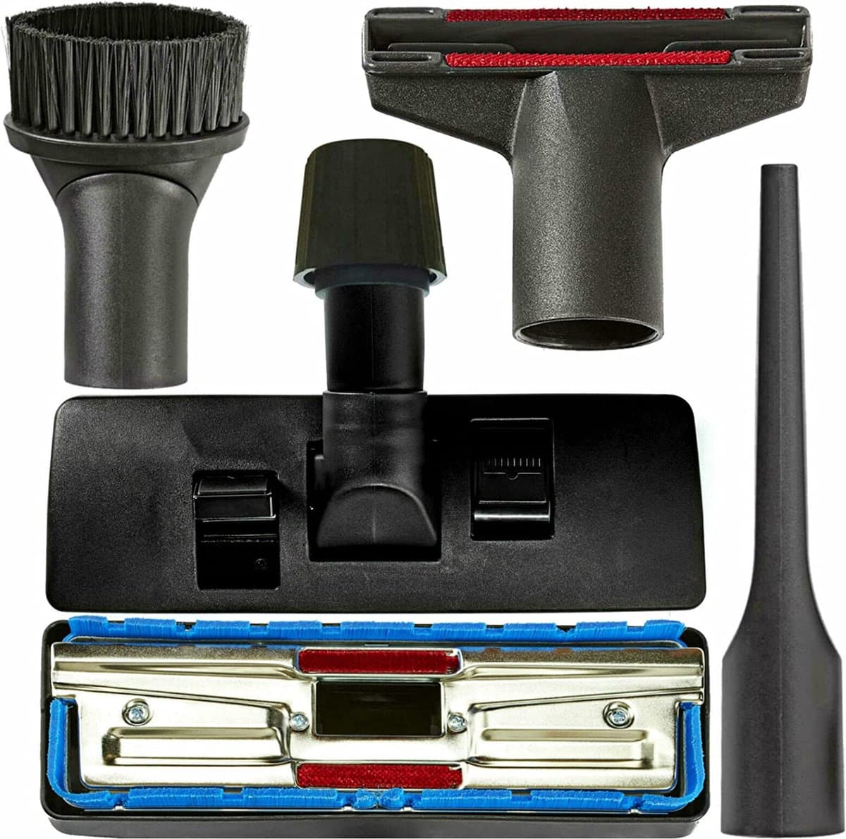 Maxorado Stofzuiger Set 5-delig 30 tot 40 mm - combi vloerzuigmond + Vario adapter + meubelborstel + stofborstel + opzetstuk voegenzuigmond - geschikt voor Kärcher, Miele, Hyla, Einhell, Makita, EIO, en nog veel meer - Universeel voor 30 tot 40 mm — afbeelding 1