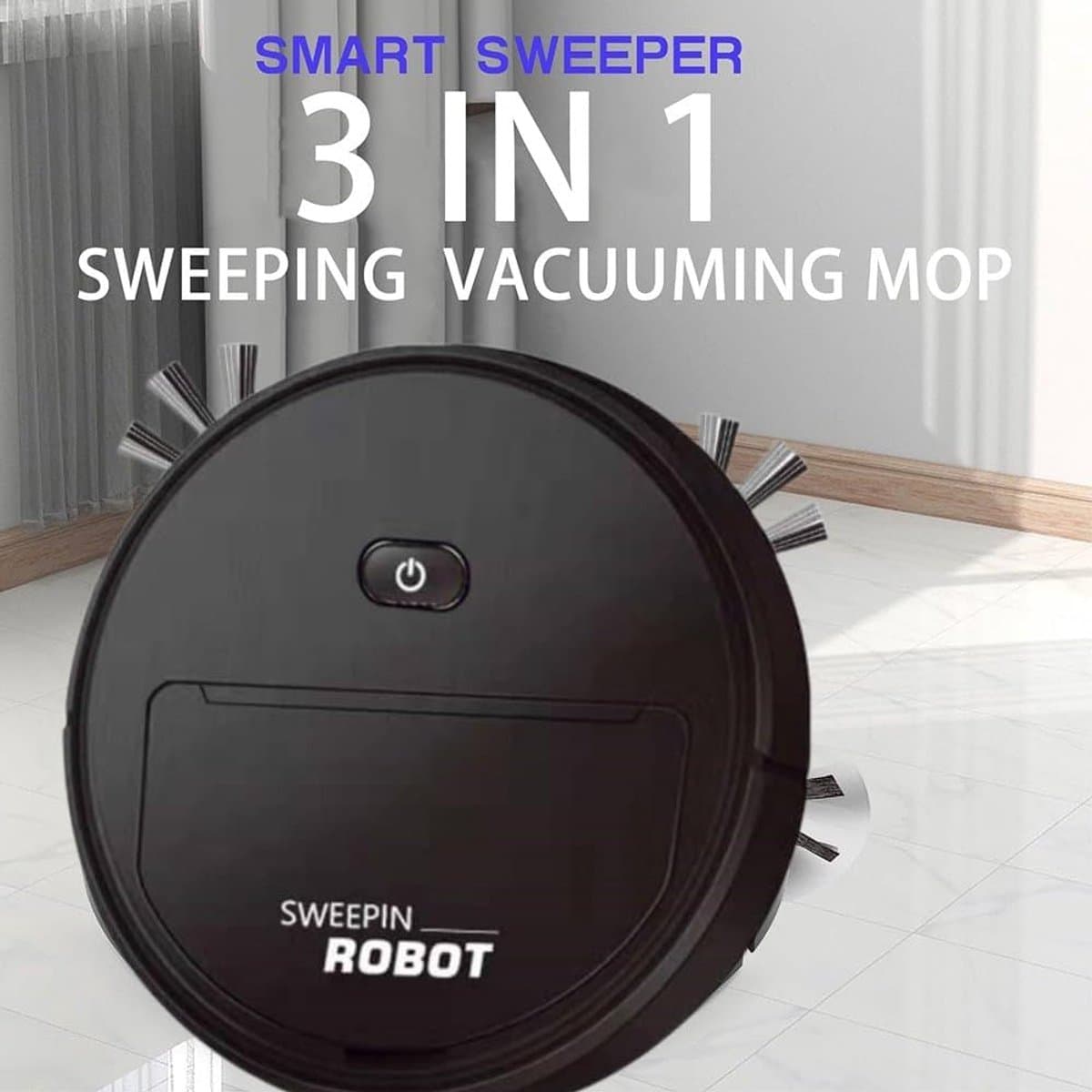 Smart robot stofzuiger met borstels en Veegdoek. 3 in 1.Zuigen, vegen en dweilen — afbeelding 1