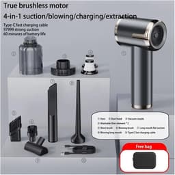 Draagbare Stofzuiger - Kruimelzuiger Auto - Snel Schoonmaken - 4-in-1 Multifunctioneel - 0.5L Capaciteit - Grijs — thumbnail 3