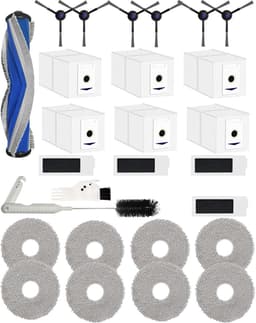 Geschikt voor 27-delige accessoireset voor ECOVACS DEEBOT T30 Omni/DEEBOT T30 Pro Omni robotstofzuiger, 1 hoofdborstel 6 zijborstels 4 HEPA-filters 6 stofzuigerzakken 8 doeken enz., blauw — thumbnail 1