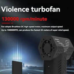 Mini Turbo Ventilator - Krachtige Bladblazer - Snel Reinigen - 130.000 RPM Motor - 24 cm - Zwart — thumbnail 5