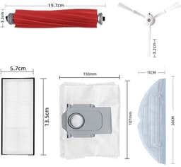 Accessoirekit Geschikt voor Roborock S7 MaxV Ultra, S7 MaxV, S7 Plus, S7 Max en S7: 2 borstels, 3 filters, 4 zijborstels, 2 reinigingsdoeken. — thumbnail 2