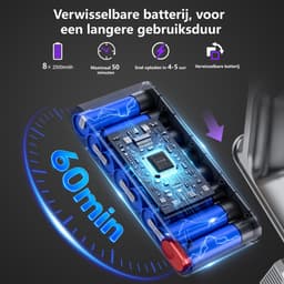 RAYOFI - Steelstofzuiger - Draadloze stofzuiger - 70000 PA zuigkracht - LED-display - Zakloos-werkt op batterijen - Geschikt voor dierenharen - Wordt geleverd met 4 verschillende opzetstukken - 3 zuigstanden - Anti-klit vloerborstel - 1,8 liter -Goud — thumbnail 4