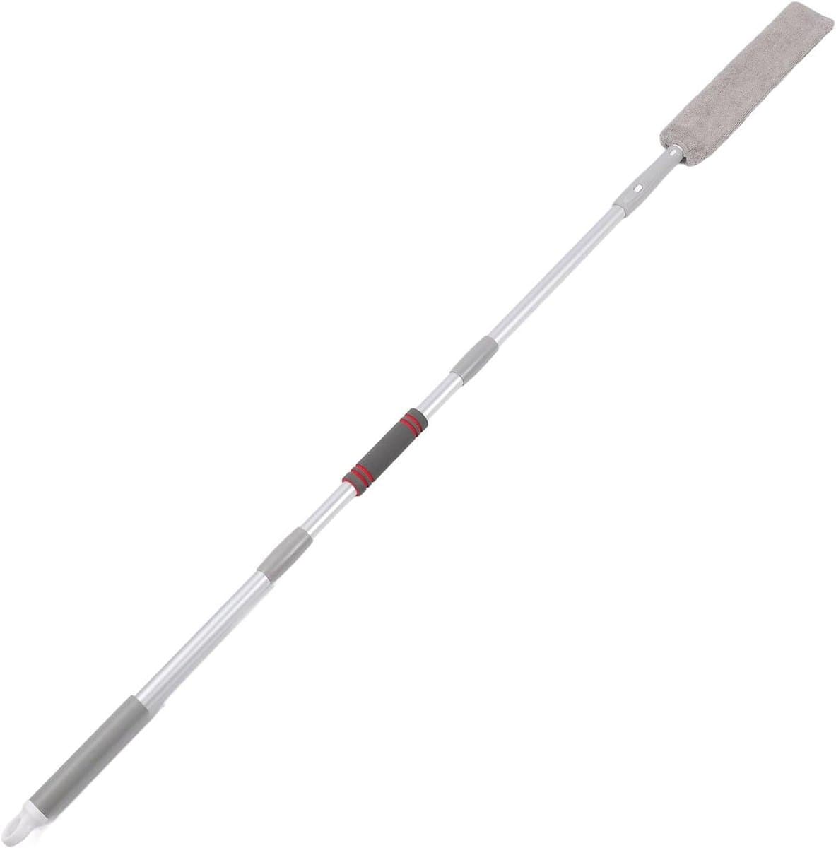 Intrekbare Stofreiniger - Stofdoek Lange Steel - Diepe Reiniging - Buigbare Microvezelkop - 162 cm Lengte - Grijs — afbeelding 1