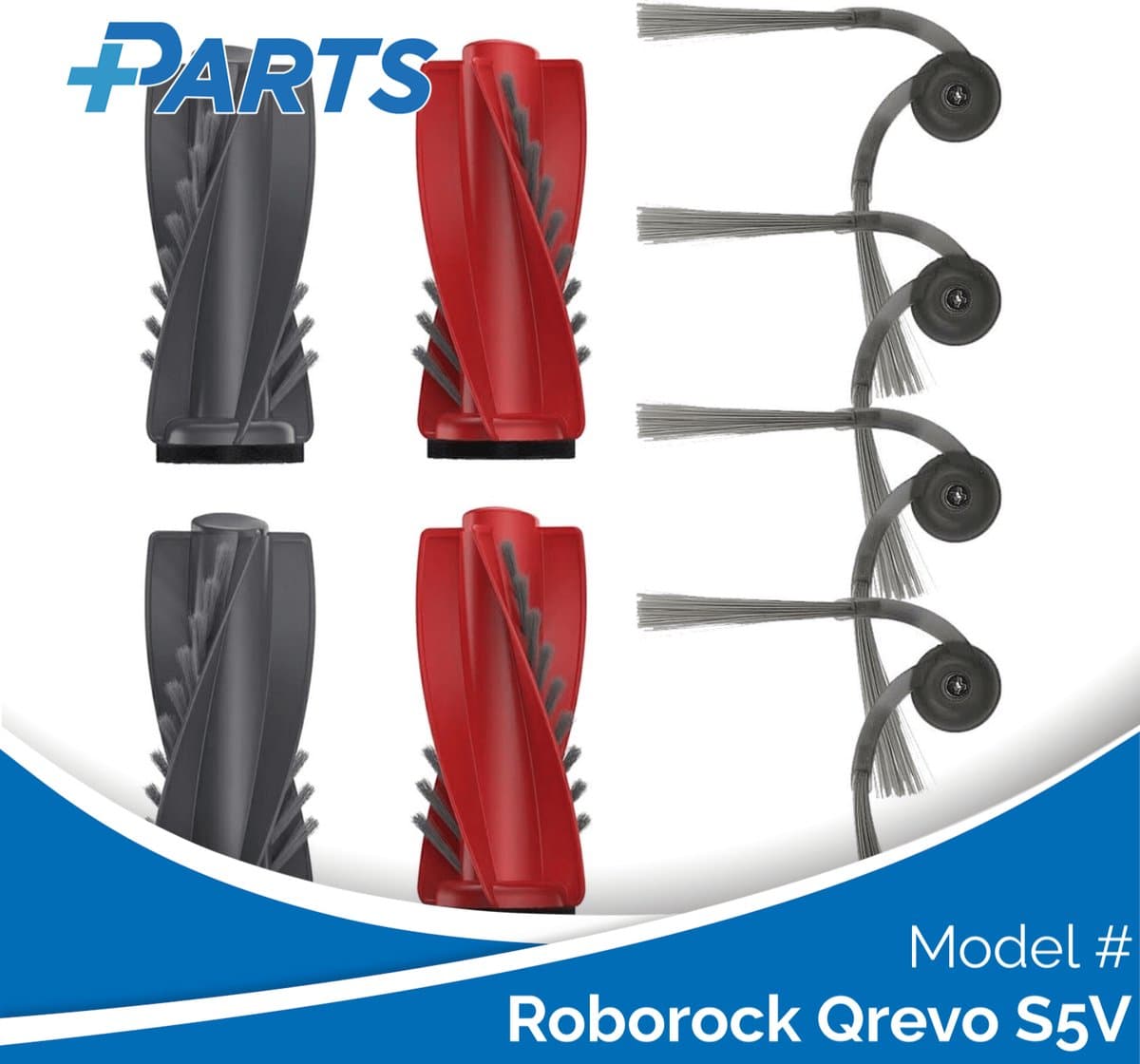 Roborock Qrevo S5V Borstels (6 Stuks, Plus.Parts® alternatief voor 8.02.0363) — afbeelding 1