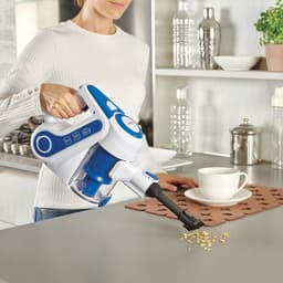 Draadloze Steelstofzuiger - Lichtgewicht Reiniger - Snel Huis Schoonmaken - Cycloontechnologie - 40 Min Werktijd - Wit/Blauw — thumbnail 2