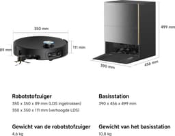 Dreame X60 Pro Ultra Complete Robotstofzuiger Grijs | Dweilfunctie | Automatisch legen & bijvullen | Zelfreinigend | Uitschuifbare borstel/dweil | Hoeken- en randreiniging | Huisdierenhaar | AI navigatie | Handsfree | Allergie | Warmwater dweil — thumbnail 3