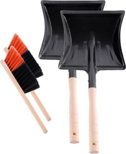 Stofblik en Handveger Set met Houten Bezem - Compact & Efficiënt Schoonmaken voor Thuis en Werk — thumbnail 1
