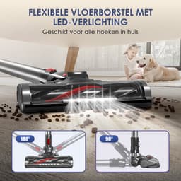 Saikefy Steelstofzuiger Draadloos - 55000 Pa - LED-display - 55min Gebruikstijd - 2 accu's - 1,8L - 8-in-1 - 4 HEPA-filters - voor tapijt & harde vloeren - Zilver — thumbnail 4