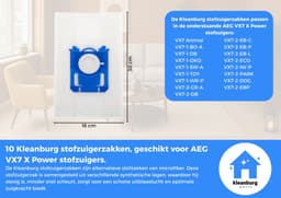 Kleanburg® - Geschikt voor AEG VX7 X Power - Stofzuigerzakken - 10 stuks — thumbnail 5