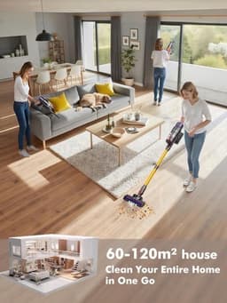 Draadloze Kruimelzuiger V22 600W - 55.000 Pa Zuigkracht - 1.5 Liter Inhoud - Kunststof - Voor Huishoudelijk Gebruik — thumbnail 5