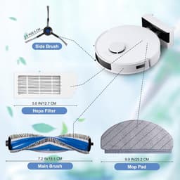 onderhoudsset robotstofzuiger - Geschikt voor ECOVACS DEEBOT N20 - N20 PLUS - N20 PRO PLUS - Vervangende onderdelen set - Stofzuiger Accessoires - met rolborstel, Zijborstels, hepa filter en Dweilpads - 13 stuks — thumbnail 3
