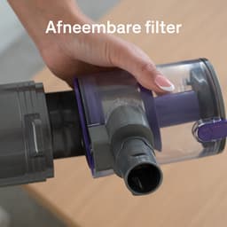 Sinji Draadloze Steelstofzuiger, Huisdier geschikt - Snoerloos & Zonder zak - Kruimeldief functie en ophangsysteem - 40 min. batterijduur - Filter systeem - Zilver/Paars — thumbnail 4