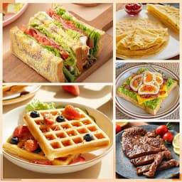 Sandwich Maker en Anti-aanbak Pan Platte Bodem Ontbijt Panini Pan — thumbnail 2