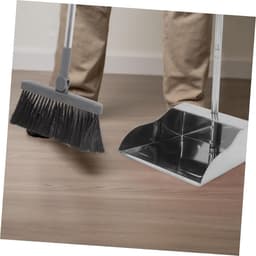 Vuilblik met steel - Stoffer en blik - Comfortabel schoonmaken - Ergonomisch ontwerp - 70 cm lang - Zilver — thumbnail 4