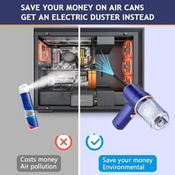 3-in-1 Draadloze Handstofzuiger Elektrische Persluchtblazer, Oplaadbare Mini Stofzuiger Opgewaardeerd Model Blauw, Voor Huisdierenhaar en Autoreiniging — thumbnail 3