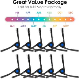 SnelShoppen - 10 Stuks Vervangende Zijkantenborstels voor Robotstofzuiger - Geschikt voor ECOVACS DEEBOT X2 Omni/X2 Pro/X2 - Accessoire Kit voor Optim — thumbnail 4