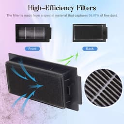 Accessoires voor vegers - Compatibel met Ecovacs T50 PRO Accessoires voor vegers - 1 hoofdborstel, 4 dweilpads, 4 zijborstels, 4 HEPA-filters, 6 stofzuigerzakken - Eenvoudig schoon te maken en te vervangen — thumbnail 5