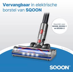 SQOON® - Borstelrol geschikt voor Dyson V7, V8, V10, V11, V15, S0268,S0268-1 en S0268-2, Geschikt Voor Gladde Vloeren en Kortpolig Tapijt en Kleden — thumbnail 3