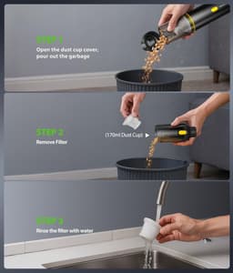 Stofzuiger - Stofzuiger Draadloos - Handstofzuiger Auto - Handstofzuiger Oplaadbaar - 4-In-1 Mini-Stofzuiger Met 2 Zuigstanden - Blaas- En Opblaasfunctie, 2 Standen - 16800 Pa Zuigkracht - Voor Auto, Toetsenbord, Huisdierhaar, Thuis, Kantoor — thumbnail 4