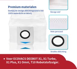 Replacements® Stofzuigerzakken geschikt voor Ecovacs Deebot X1 - 4 st — thumbnail 3